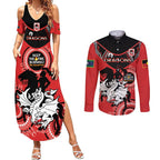Custom NRL Dragons NAIDOC Week Couples Matching Summer Maxi Dress and Long Sleeve Button Shirt Keep The Fire Burning Indigenous Art