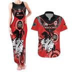 Custom NRL Dragons NAIDOC Week Couples Matching Tank Maxi Dress and Hawaiian Shirt Keep The Fire Burning Indigenous Art