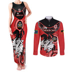 Custom NRL Dragons NAIDOC Week Couples Matching Tank Maxi Dress and Long Sleeve Button Shirt Keep The Fire Burning Indigenous Art