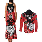 Custom NRL Dragons NAIDOC Week Couples Matching Tank Maxi Dress and Long Sleeve Button Shirt Keep The Fire Burning Indigenous Art