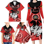 Custom NRL Dragons NAIDOC Week Family Matching Long Sleeve Bodycon Dress and Hawaiian Shirt Keep The Fire Burning Indigenous Art