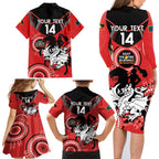 Custom NRL Dragons NAIDOC Week Family Matching Long Sleeve Bodycon Dress and Hawaiian Shirt Keep The Fire Burning Indigenous Art