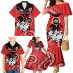 Custom NRL Dragons NAIDOC Week Family Matching Mermaid Dress and Hawaiian Shirt Keep The Fire Burning Indigenous Art