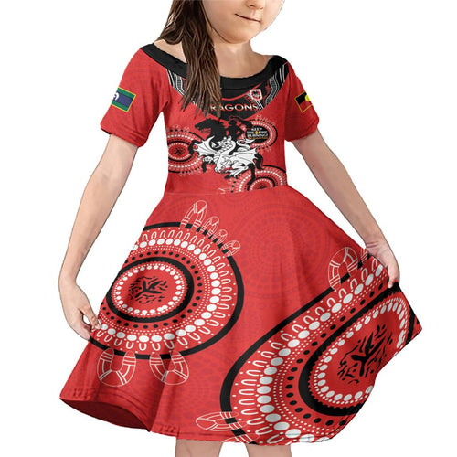 Custom NRL Dragons NAIDOC Week Family Matching Mermaid Dress and Hawaiian Shirt Keep The Fire Burning Indigenous Art