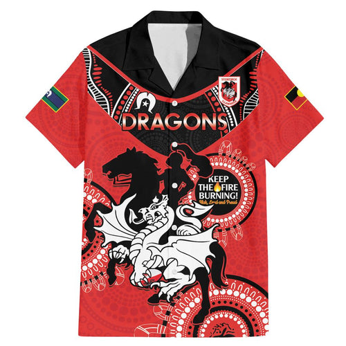 Custom NRL Dragons NAIDOC Week Family Matching Mermaid Dress and Hawaiian Shirt Keep The Fire Burning Indigenous Art