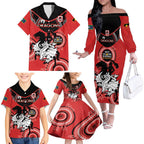 Custom NRL Dragons NAIDOC Week Family Matching Off The Shoulder Long Sleeve Dress and Hawaiian Shirt Keep The Fire Burning Indigenous Art