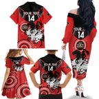 Custom NRL Dragons NAIDOC Week Family Matching Off The Shoulder Long Sleeve Dress and Hawaiian Shirt Keep The Fire Burning Indigenous Art
