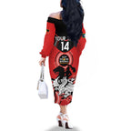 Custom NRL Dragons NAIDOC Week Family Matching Off The Shoulder Long Sleeve Dress and Hawaiian Shirt Keep The Fire Burning Indigenous Art