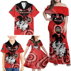 Custom NRL Dragons NAIDOC Week Family Matching Off Shoulder Maxi Dress and Hawaiian Shirt Keep The Fire Burning Indigenous Art