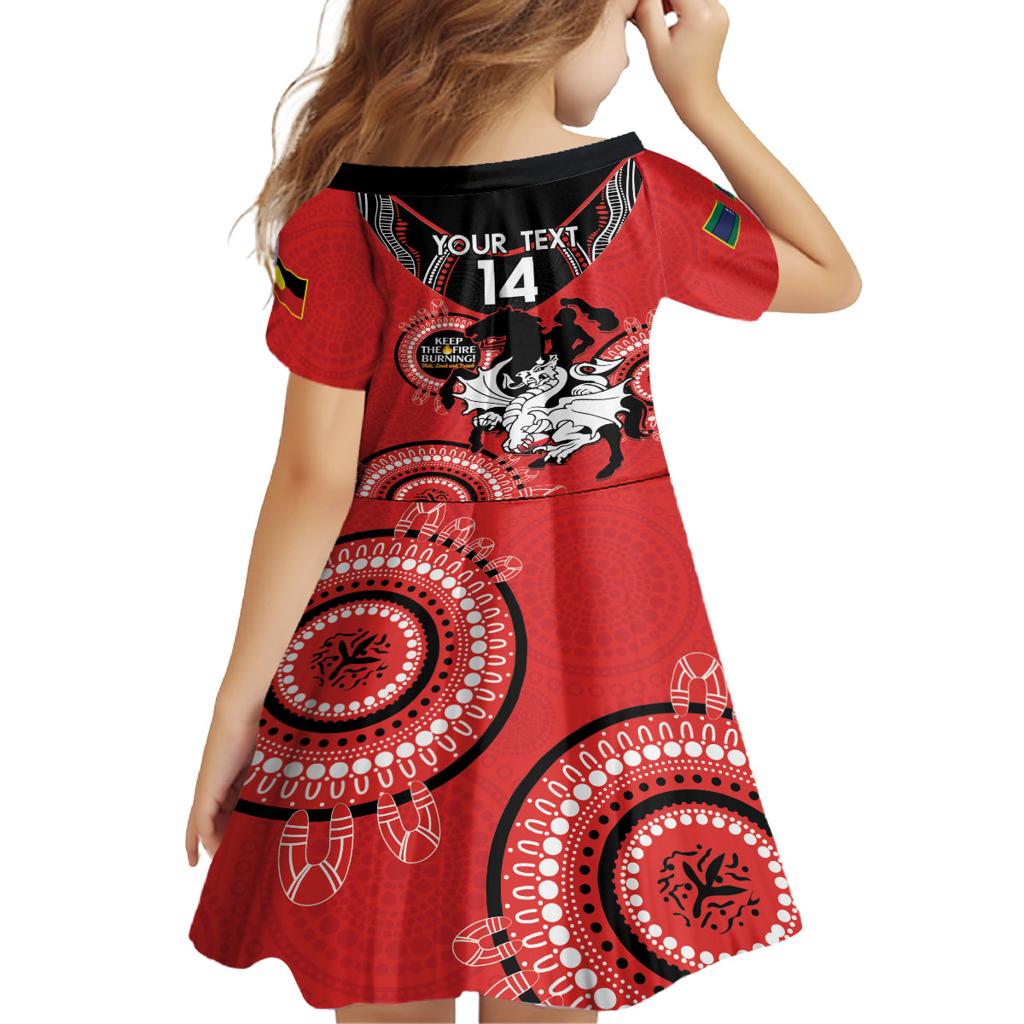 Custom NRL Dragons NAIDOC Week Family Matching Off Shoulder Maxi Dress and Hawaiian Shirt Keep The Fire Burning Indigenous Art