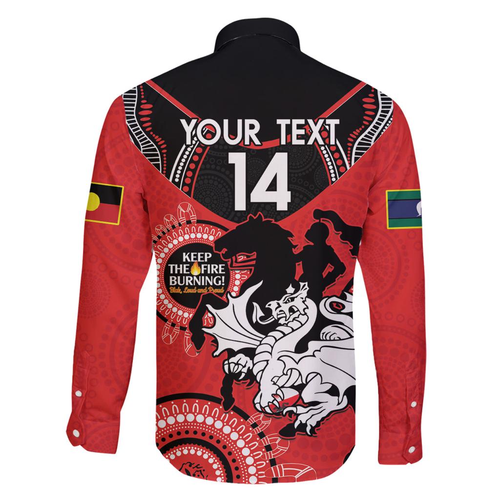 Custom NRL Dragons NAIDOC Week Family Matching Off Shoulder Maxi Dress and Hawaiian Shirt Keep The Fire Burning Indigenous Art