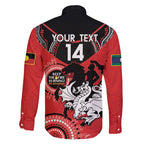 Custom NRL Dragons NAIDOC Week Family Matching Off Shoulder Short Dress and Hawaiian Shirt Keep The Fire Burning Indigenous Art