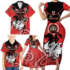 Custom NRL Dragons NAIDOC Week Family Matching Short Sleeve Bodycon Dress and Hawaiian Shirt Keep The Fire Burning Indigenous Art