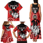 Custom NRL Dragons NAIDOC Week Family Matching Tank Maxi Dress and Hawaiian Shirt Keep The Fire Burning Indigenous Art