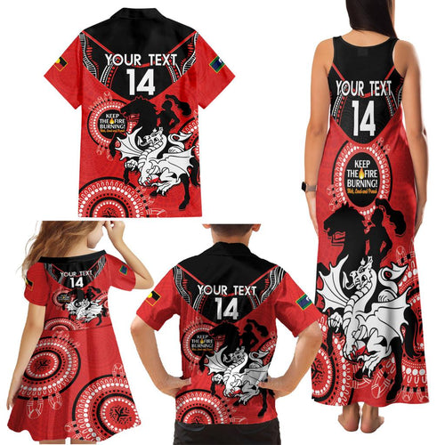 Custom NRL Dragons NAIDOC Week Family Matching Tank Maxi Dress and Hawaiian Shirt Keep The Fire Burning Indigenous Art