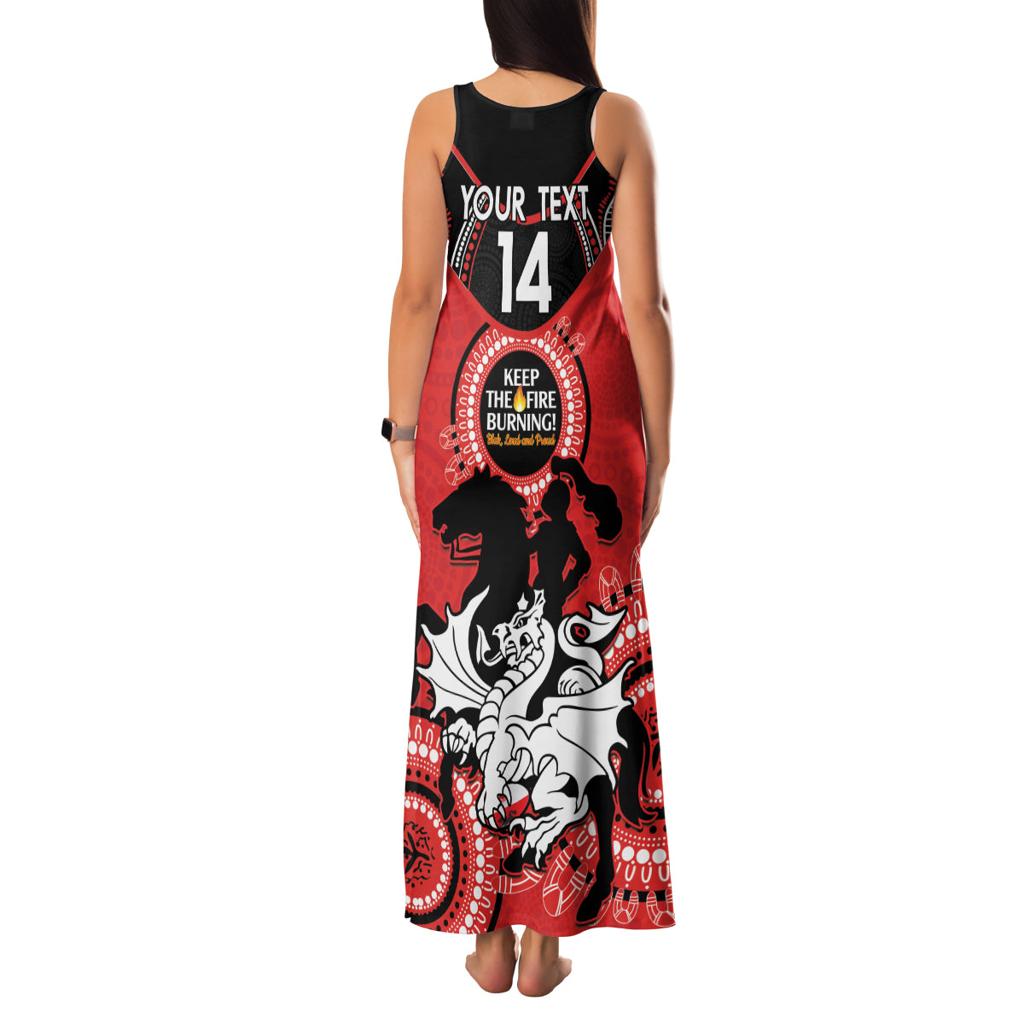 Custom NRL Dragons NAIDOC Week Family Matching Tank Maxi Dress and Hawaiian Shirt Keep The Fire Burning Indigenous Art