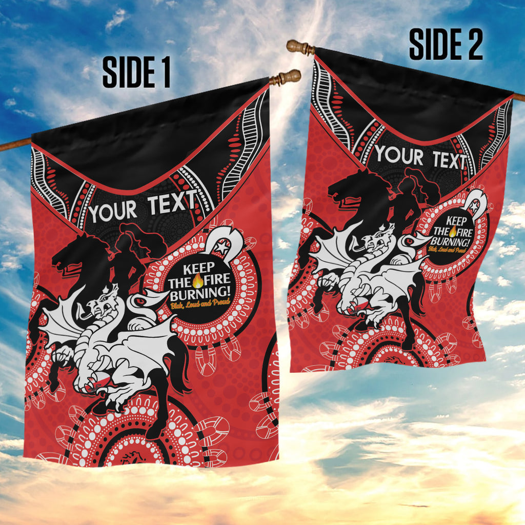 Custom NRL Dragons NAIDOC Week Garden Flag Keep The Fire Burning Indigenous Art