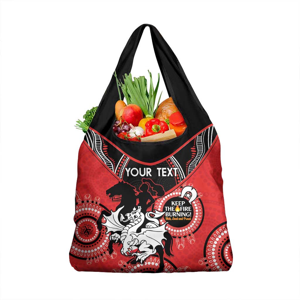 Custom NRL Dragons NAIDOC Week Grocery Bag Keep The Fire Burning Indigenous Art
