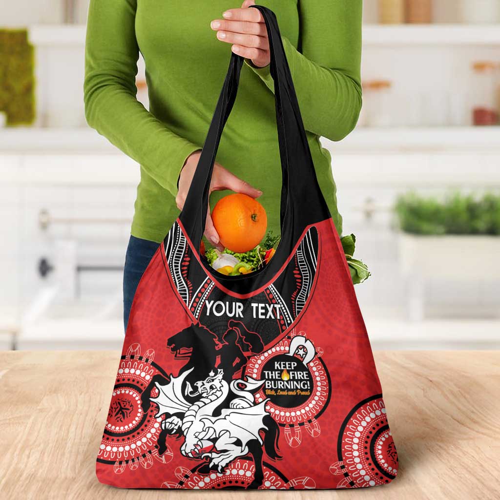 Custom NRL Dragons NAIDOC Week Grocery Bag Keep The Fire Burning Indigenous Art
