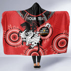 Custom NRL Dragons NAIDOC Week Hooded Blanket Keep The Fire Burning Indigenous Art