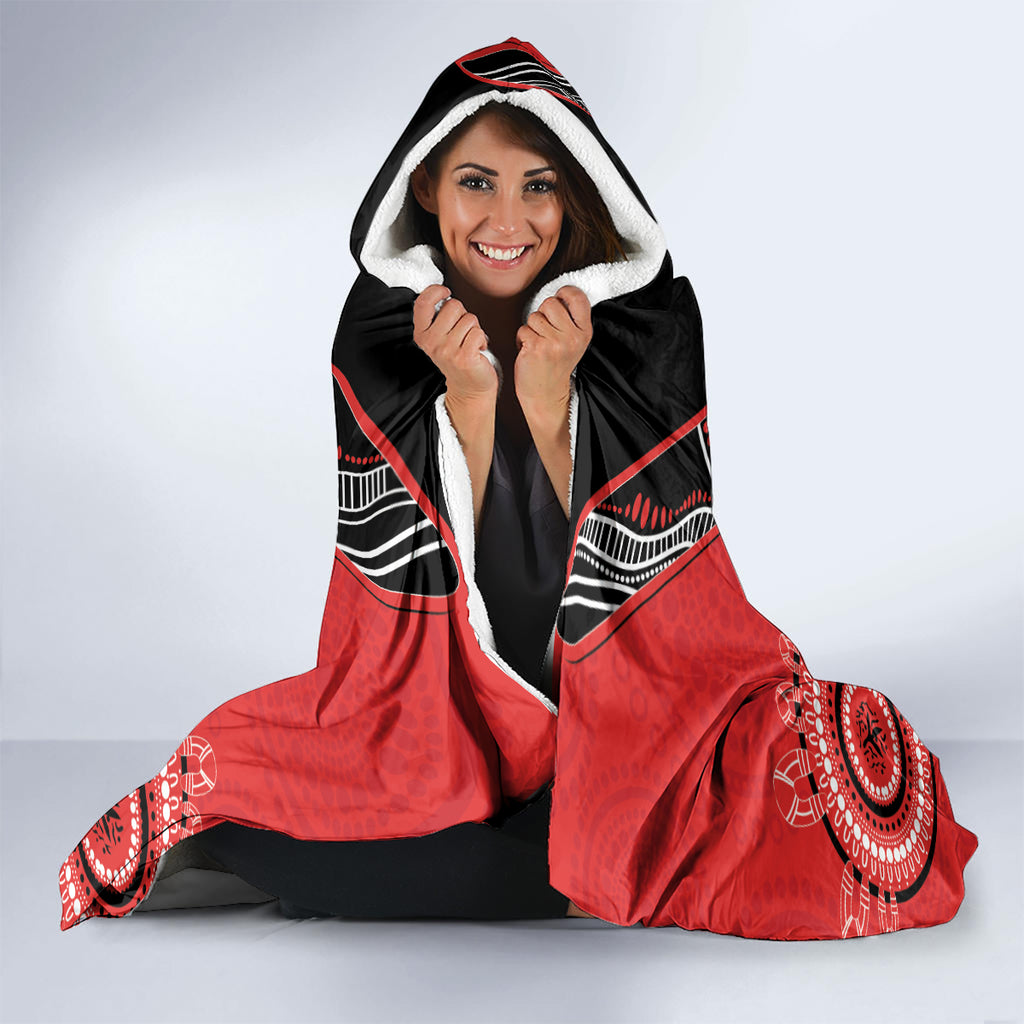 Custom NRL Dragons NAIDOC Week Hooded Blanket Keep The Fire Burning Indigenous Art