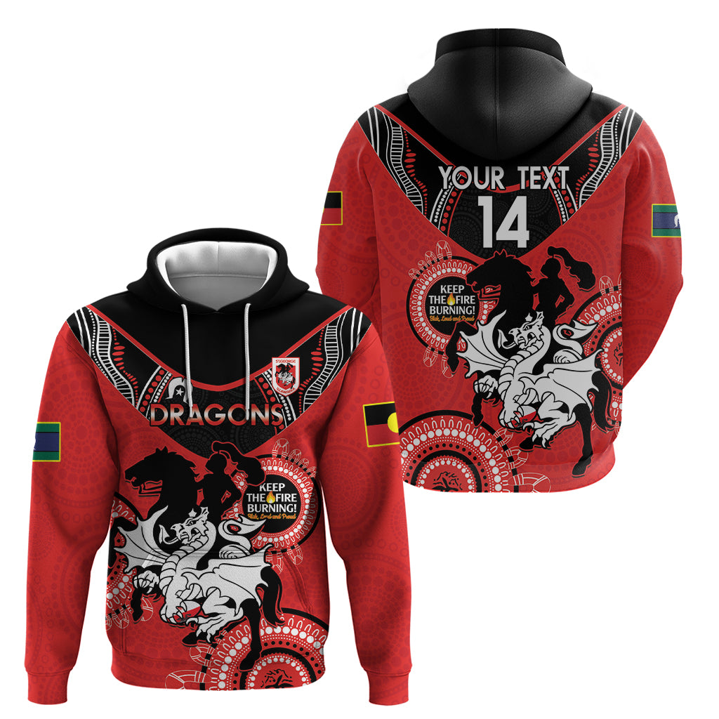 Custom NRL Dragons NAIDOC Week Hoodie Keep The Fire Burning Indigenous Art