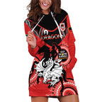 Custom NRL Dragons NAIDOC Week Hoodie Dress Keep The Fire Burning Indigenous Art
