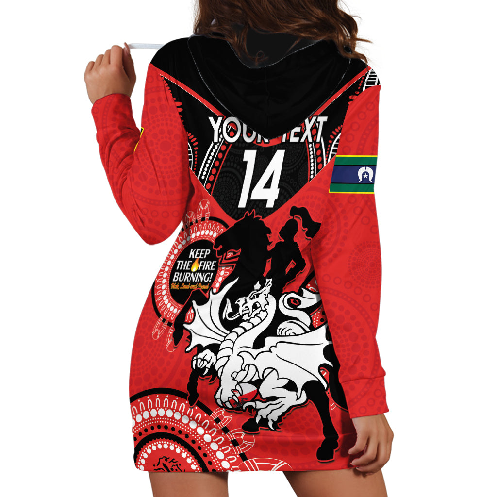 Custom NRL Dragons NAIDOC Week Hoodie Dress Keep The Fire Burning Indigenous Art