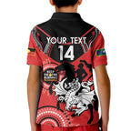 Custom NRL Dragons NAIDOC Week Kid Polo Shirt Keep The Fire Burning Indigenous Art