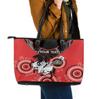Custom NRL Dragons NAIDOC Week Leather Tote Bag Keep The Fire Burning Indigenous Art