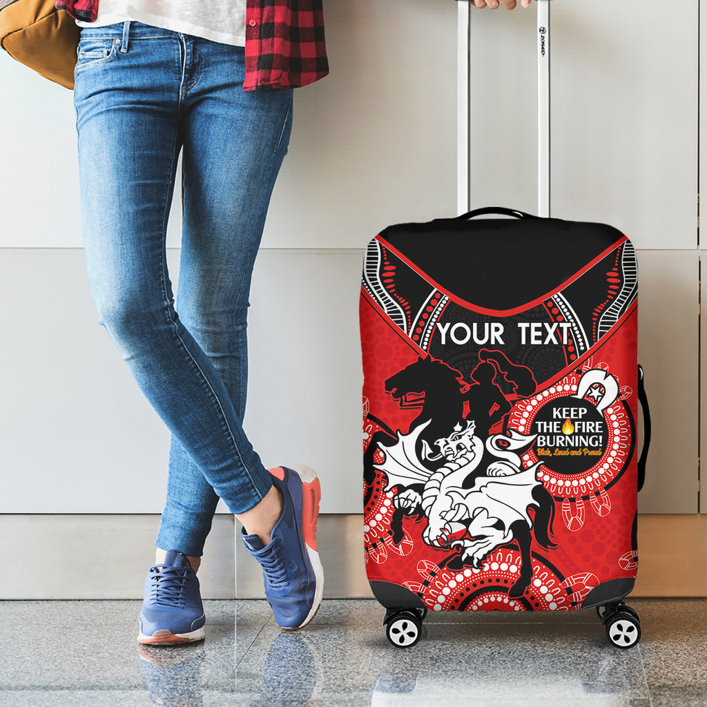 Custom NRL Dragons NAIDOC Week Luggage Cover Keep The Fire Burning Indigenous Art