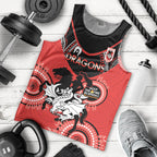 Custom NRL Dragons NAIDOC Week Men Tank Top Keep The Fire Burning Indigenous Art