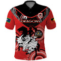 Custom NRL Dragons NAIDOC Week Polo Shirt Keep The Fire Burning Indigenous Art
