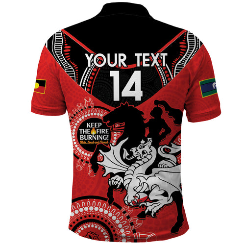 Custom NRL Dragons NAIDOC Week Polo Shirt Keep The Fire Burning Indigenous Art