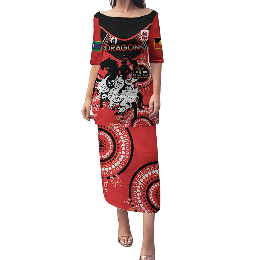 Custom NRL Dragons NAIDOC Week Puletasi Keep The Fire Burning Indigenous Art