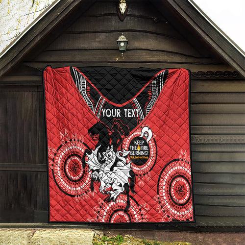 Custom NRL Dragons NAIDOC Week Quilt Keep The Fire Burning Indigenous Art
