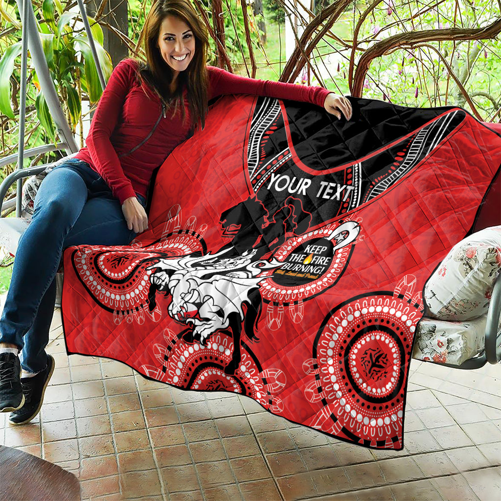 Custom NRL Dragons NAIDOC Week Quilt Keep The Fire Burning Indigenous Art