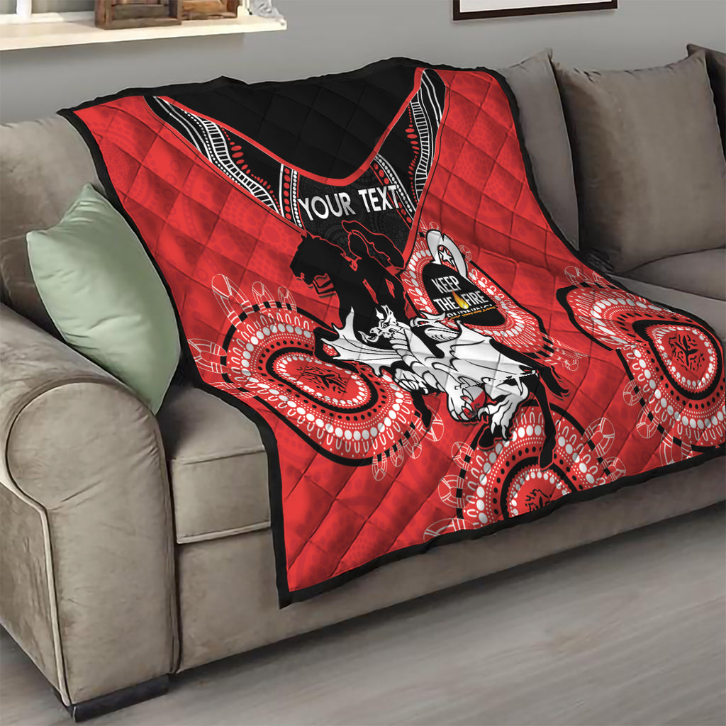 Custom NRL Dragons NAIDOC Week Quilt Keep The Fire Burning Indigenous Art