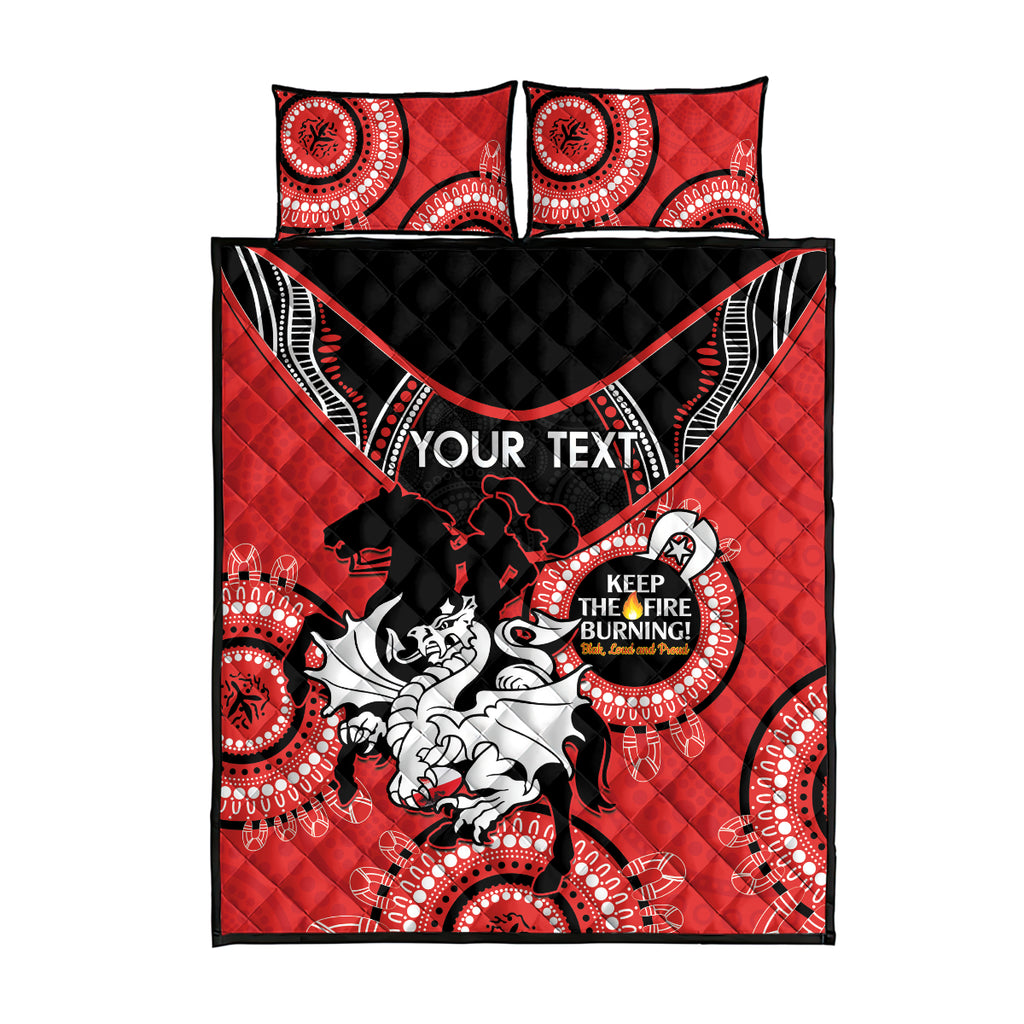 Custom NRL Dragons NAIDOC Week Quilt Bed Set Keep The Fire Burning Indigenous Art