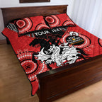 Custom NRL Dragons NAIDOC Week Quilt Bed Set Keep The Fire Burning Indigenous Art