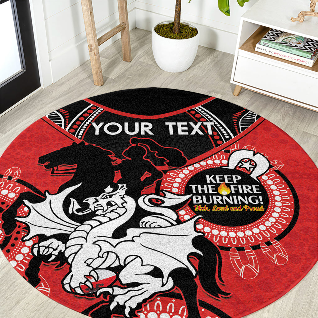 Custom NRL Dragons NAIDOC Week Round Carpet Keep The Fire Burning Indigenous Art