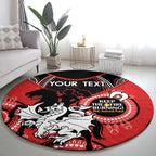 Custom NRL Dragons NAIDOC Week Round Carpet Keep The Fire Burning Indigenous Art