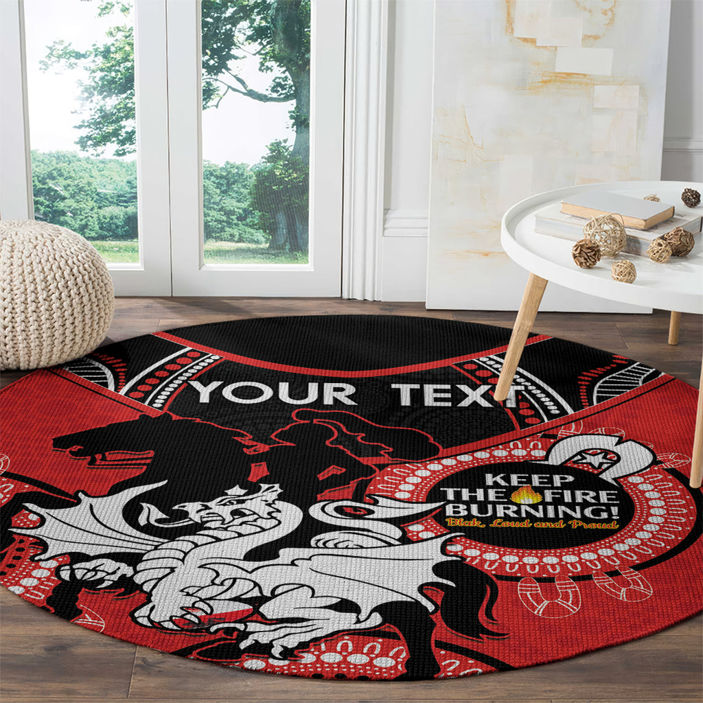 Custom NRL Dragons NAIDOC Week Round Carpet Keep The Fire Burning Indigenous Art