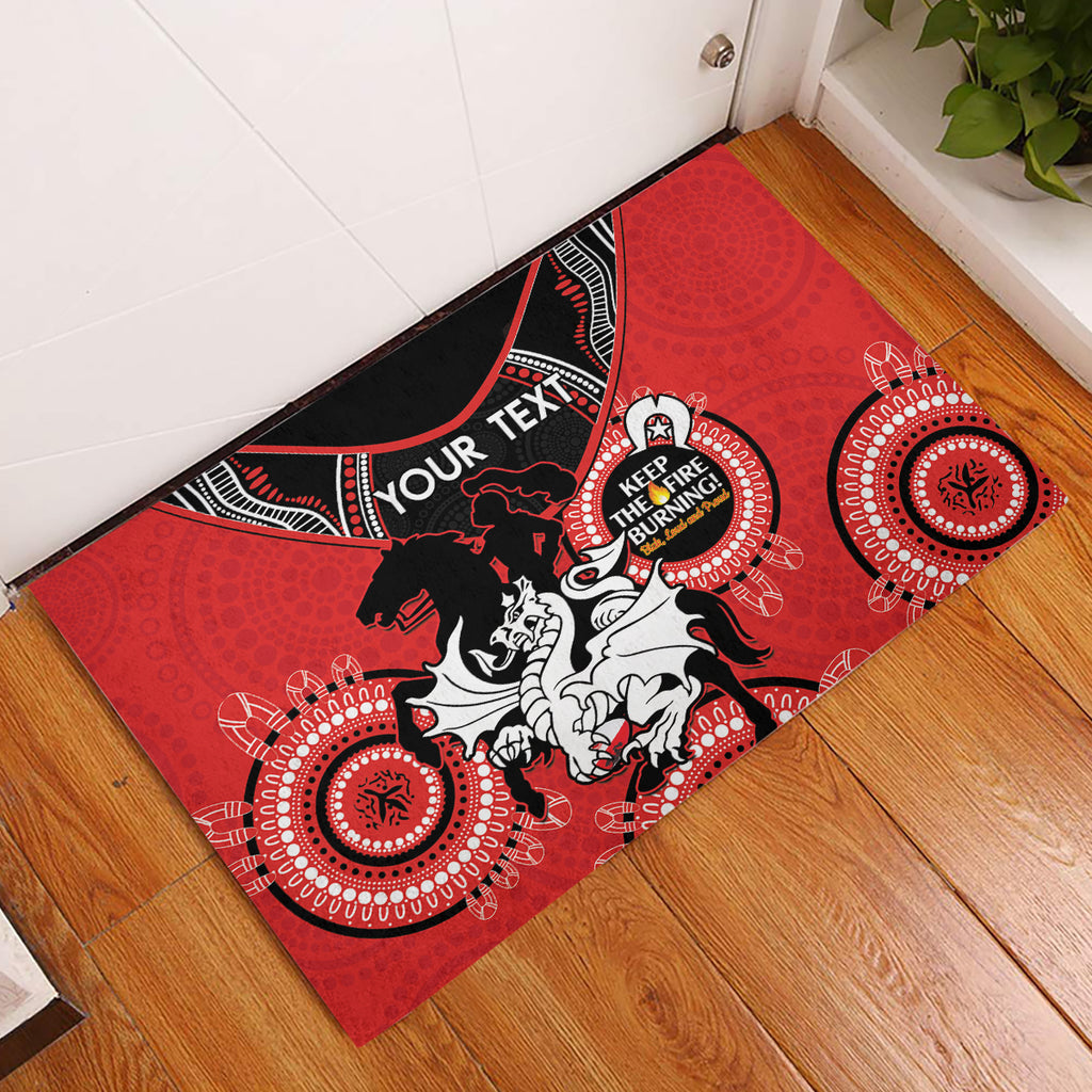 Custom NRL Dragons NAIDOC Week Rubber Doormat Keep The Fire Burning Indigenous Art