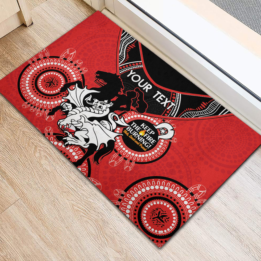 Custom NRL Dragons NAIDOC Week Rubber Doormat Keep The Fire Burning Indigenous Art