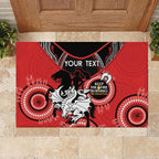 Custom NRL Dragons NAIDOC Week Rubber Doormat Keep The Fire Burning Indigenous Art