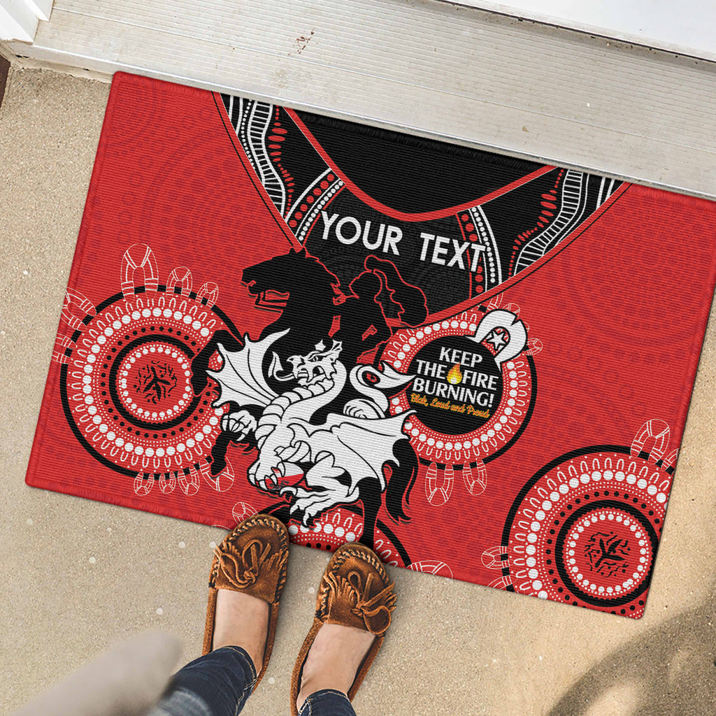 Custom NRL Dragons NAIDOC Week Rubber Doormat Keep The Fire Burning Indigenous Art
