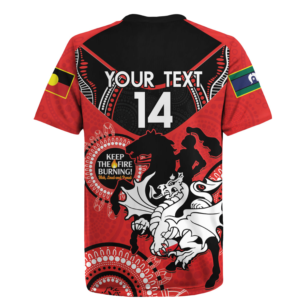 Custom NRL Dragons NAIDOC Week Rugby Jersey Keep The Fire Burning Indigenous Art