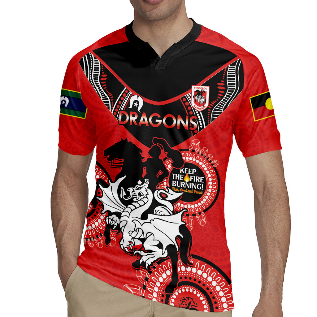 Custom NRL Dragons NAIDOC Week Rugby Jersey Keep The Fire Burning Indigenous Art