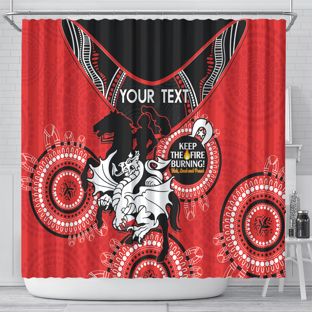 Custom NRL Dragons NAIDOC Week Shower Curtain Keep The Fire Burning Indigenous Art